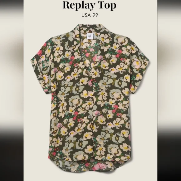CAbi Replay Spring 2025 Floral Blouse - Picture 2 of 13